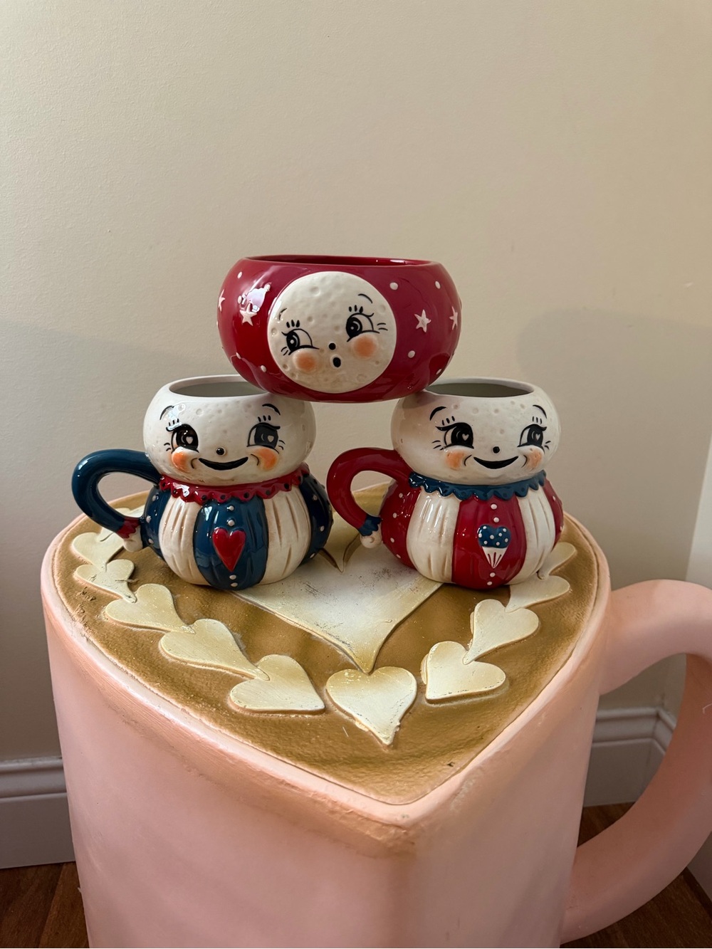 Bundle Set of 3 Johanna Parker 4th of July Patriotic Luna Mugs & Bowl